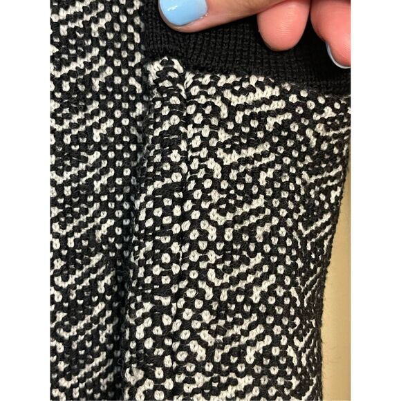 Talbots Pure Italian Merino Wool Zip Sweater Black White Petite Large - Picture 14 of 14